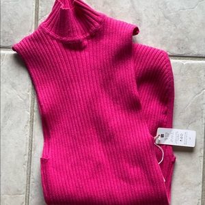 NEW - Giu Giu Shrunken Stretch Ribbed Nonna Bodysuit Dragon Pink -sz Large $288